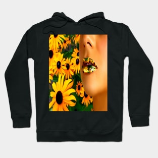 Lips in sunflowers Hoodie